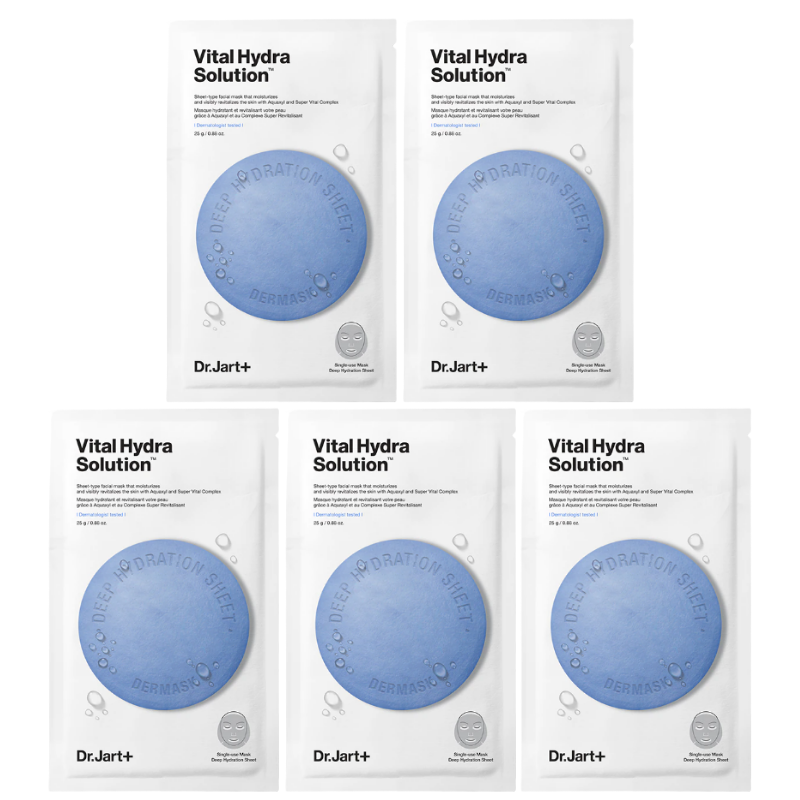 Bestkoreanskincares SHEET MASK Dermask Water Jet Vital Hydra Solution Mask Set (5 masks) Dr.Jart+