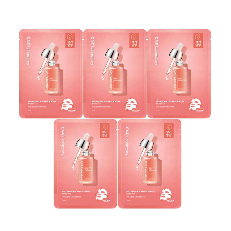 Bestkoreanskincares SHEET MASK Red Propolis Ampule Mask Set (5 masks) CNP Laboratory