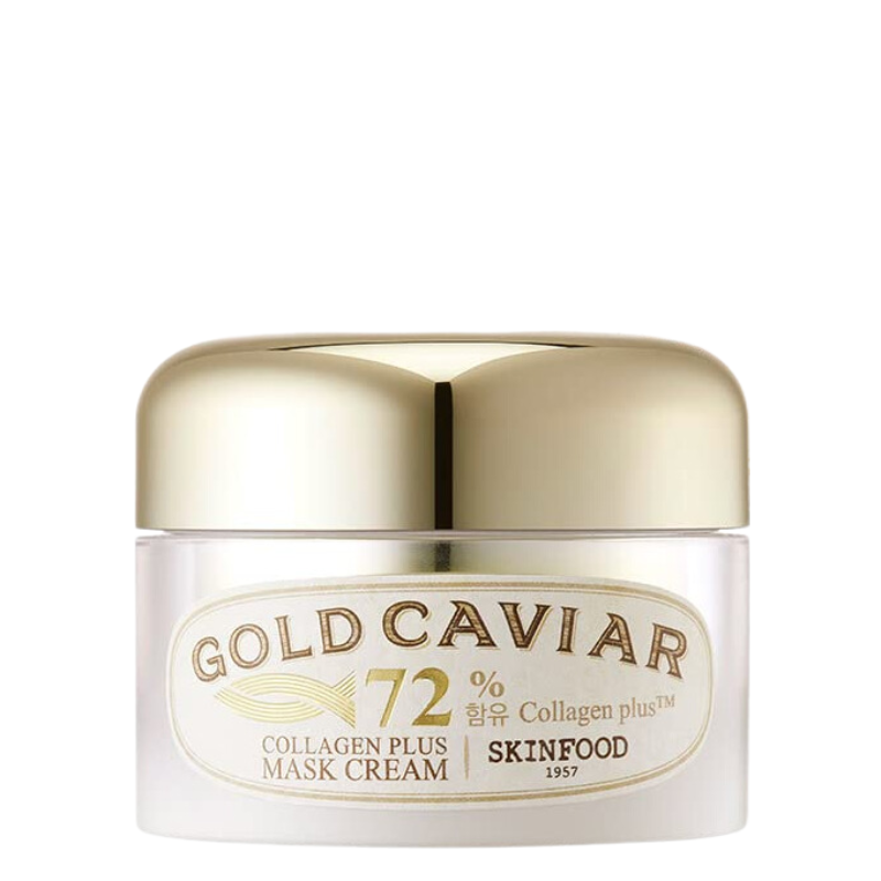 Bestkoreanskincares SLEEPING MASK Gold Caviar Collagen Plus Mask Cream SKINFOOD