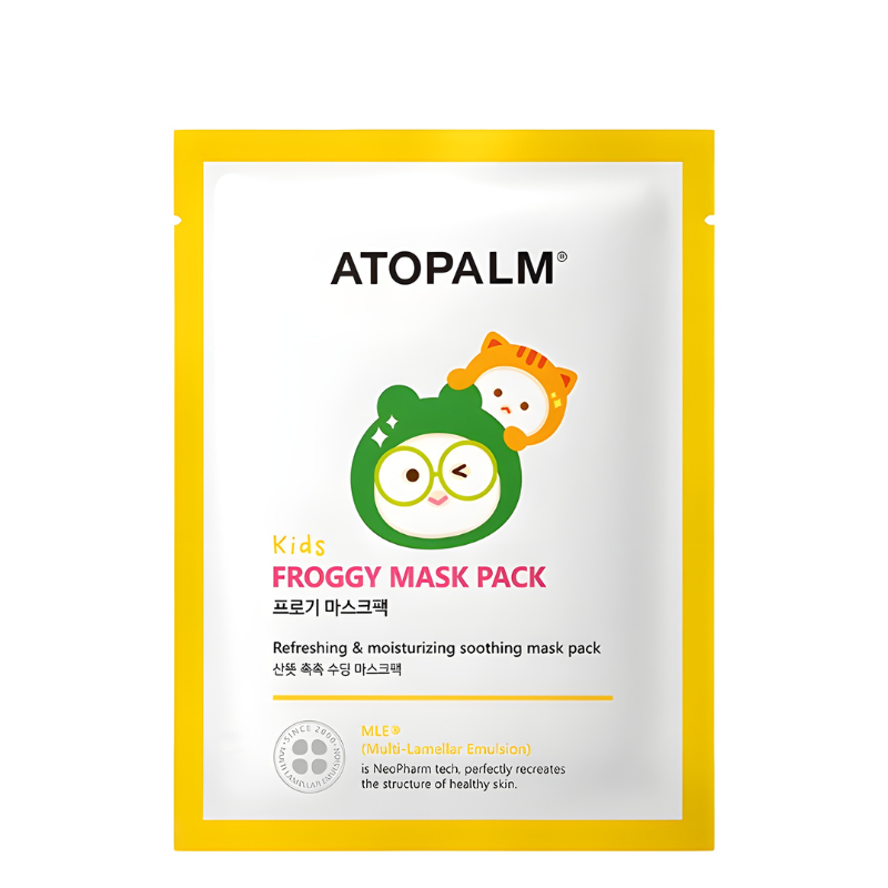 Bestkoreanskincares SHEET MASK Kids Froggy Mask Pack Set (5 masks) ATOPALM