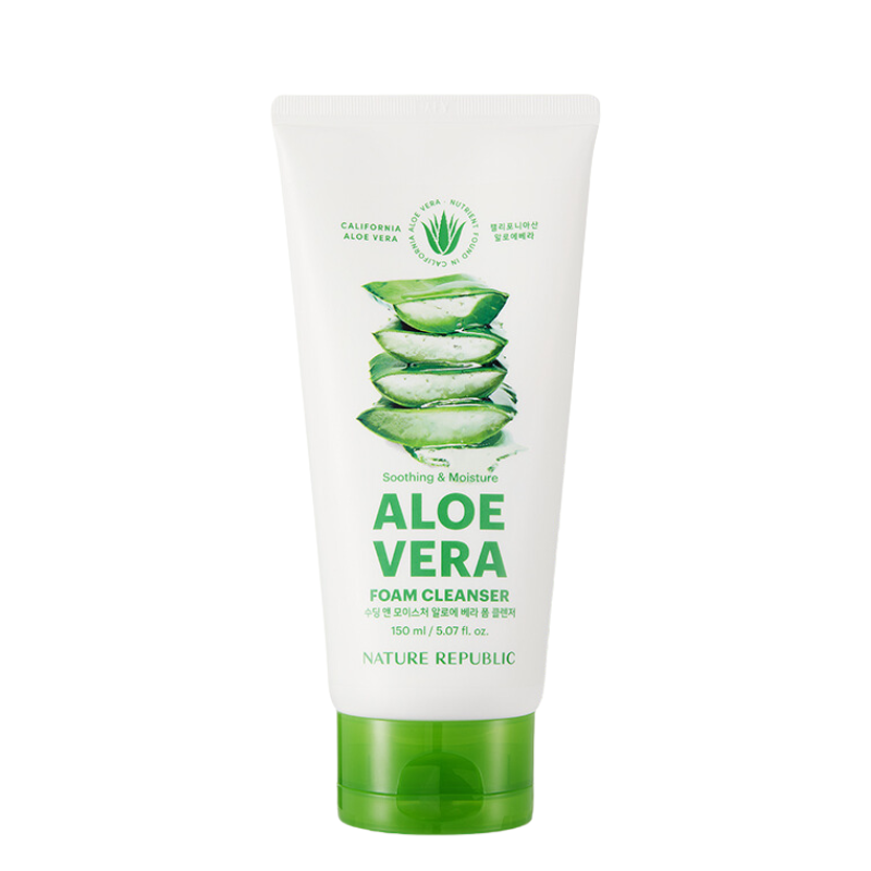 Bestkoreanskincares CLEANSING FOAM Soothing & Moisture Aloe Vera Foam Cleanser NATURE REPUBLIC