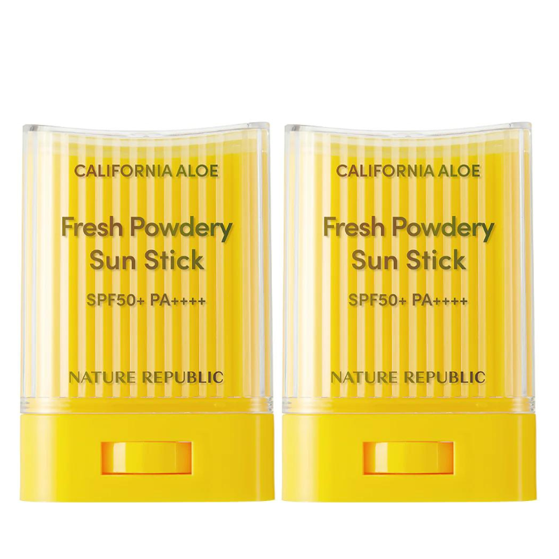 Bestkoreanskincares SUN STICK California Aloe Fresh Powdery Sun Stick SPF50+ PA++++ Value Set (24g x 2) NATURE REPUBLIC