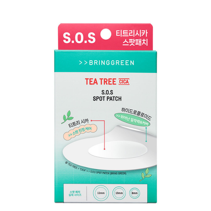 Bestkoreanskincares PATCH Tea Tree Cica SOS Spot Patch (100 patches) BRING GREEN