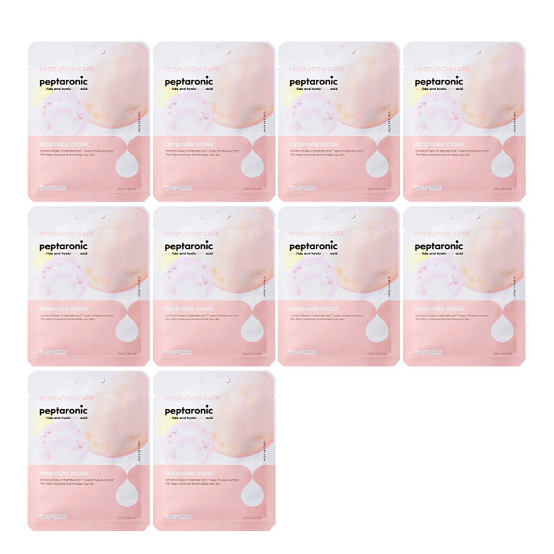 Bestkoreanskincares SHEET MASK Prep Peptaronic Ampoule Mask Set (10 masks) SNP