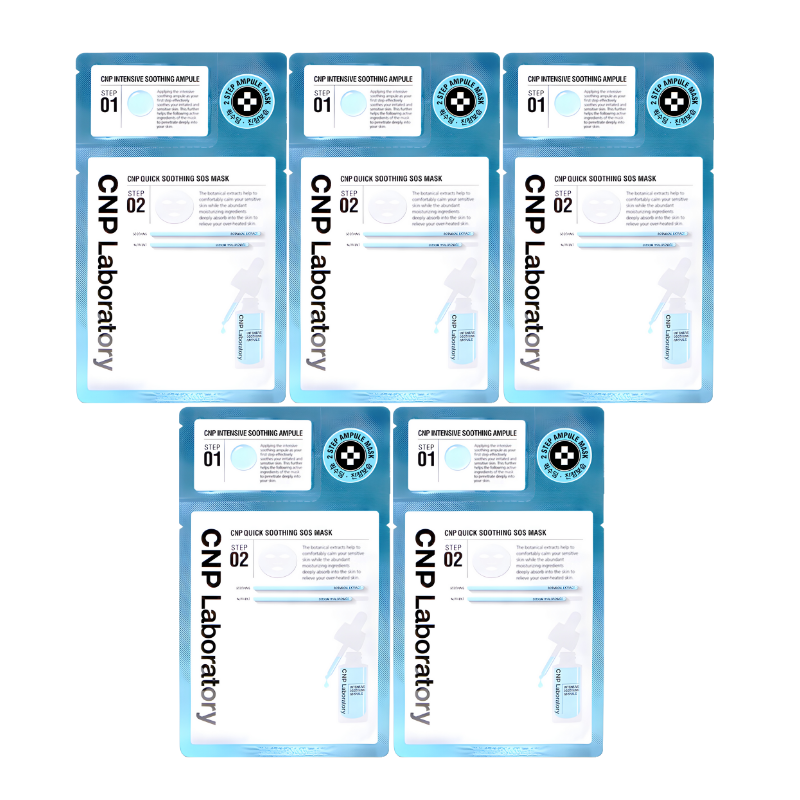 Bestkoreanskincares SHEET MASK Quick Soothing S.O.S 2-Step Mask Set (5 masks) CNP Laboratory