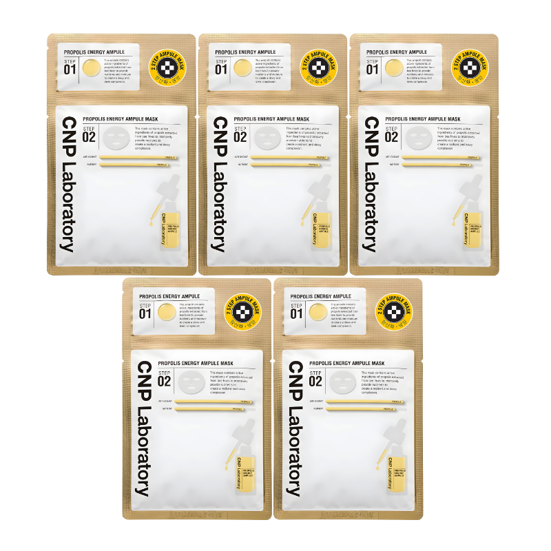 Bestkoreanskincares SHEET MASK Propolis Energy Ampule 2-Step Mask Set (5 masks) CNP Laboratory