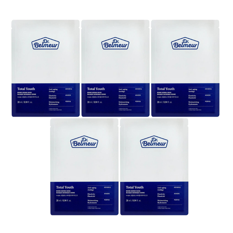 Bestkoreanskincares SHEET MASK Total Youth Biome Derma Mask Set (5 masks) Dr. Belmeur