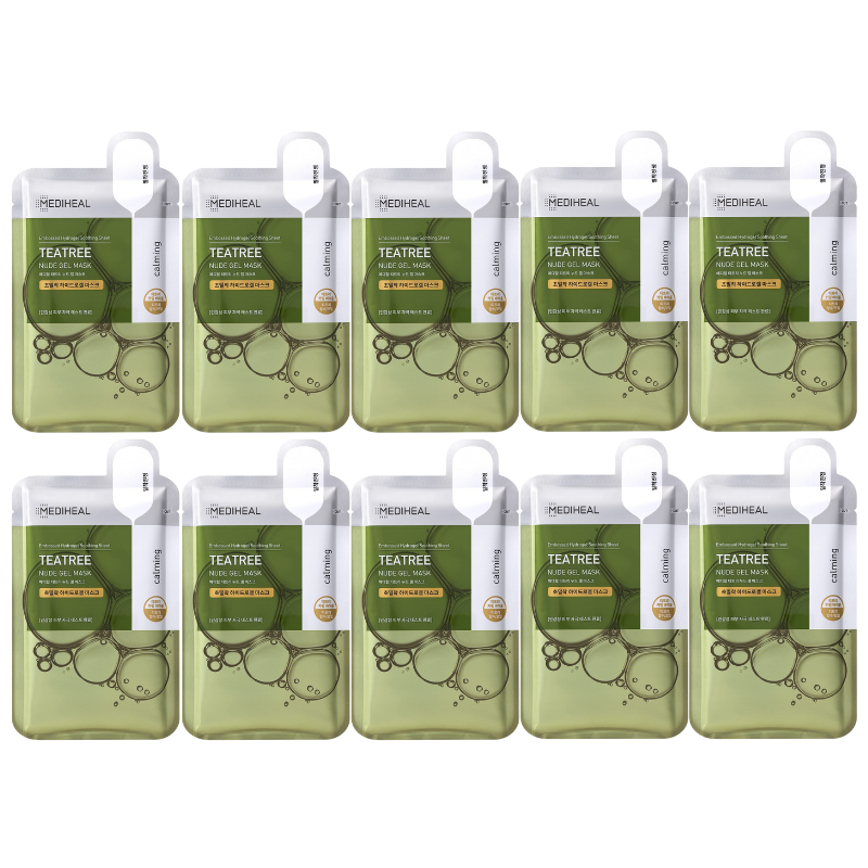 Bestkoreanskincares SHEET MASK Teatree Nude Gel Mask Set (10 masks) MEDIHEAL