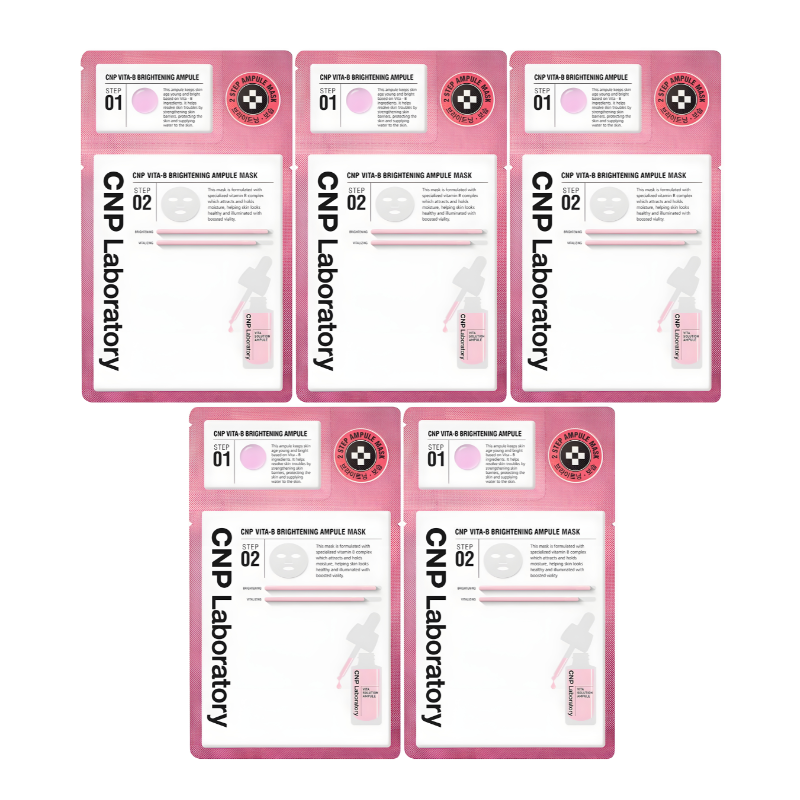 Bestkoreanskincares SHEET MASK Vita-B Brightening Ampule 2-Step Mask Set (5 masks) CNP Laboratory