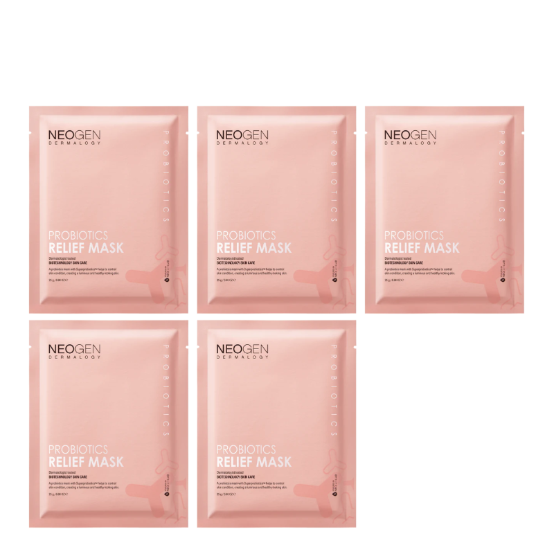 Bestkoreanskincares SHEET MASK Dermalogy Probiotics Relief Mask (5 masks) NEOGEN