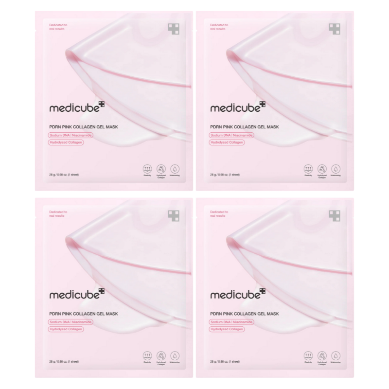 Bestkoreanskincares SHEET MASK PDRN Pink Collagen Gel Mask Set (4 masks) medicube