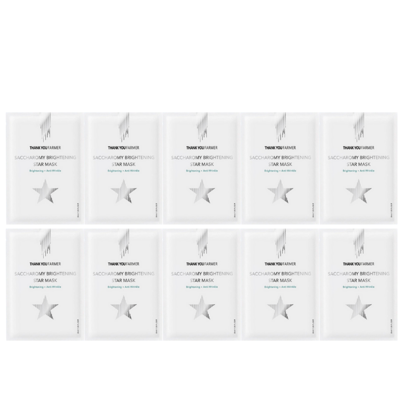 Bestkoreanskincares SHEET MASK Saccharomy Brightening Star Masks (10 masks) THANK YOU FARMER