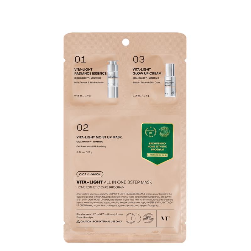 Bestkoreanskincares SHEET MASK Vita-Light All In One 3-Step Mask Set (3 masks) VT COSMETICS