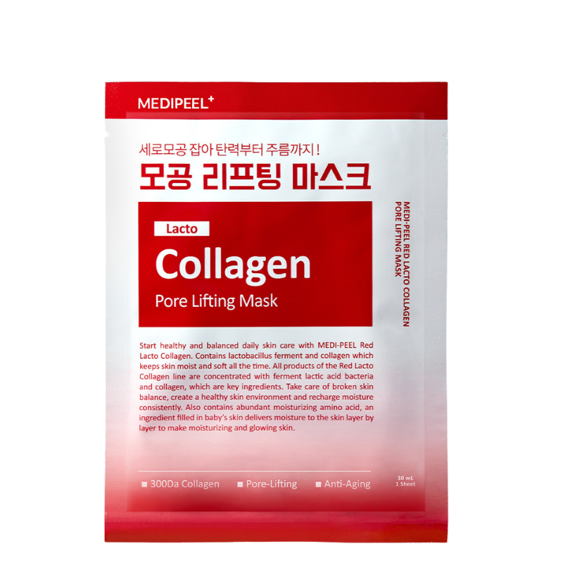 Bestkoreanskincares SHEET MASK Red Lacto Collagen Pore Lifting Mask (10 masks) MEDIPEEL