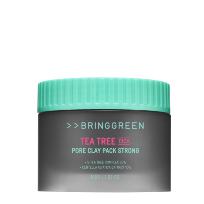 Bestkoreanskincares WASH-OFF MASK Tea Tree Cica Pore Clay Pack Strong BRING GREEN
