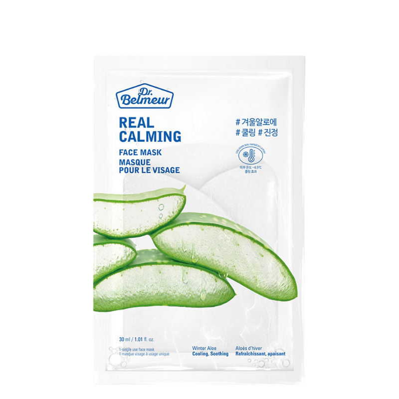 Bestkoreanskincares SHEET MASK Real Calming Face Mask Winter Aloe Set (5 masks) Dr. Belmeur