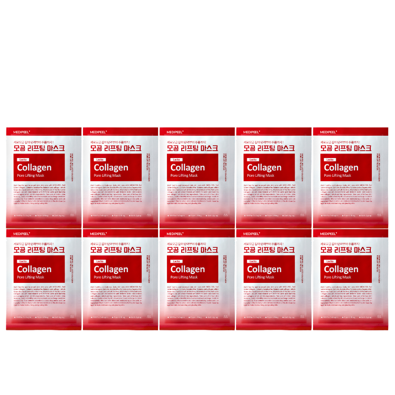 Bestkoreanskincares SHEET MASK Red Lacto Collagen Pore Lifting Mask (10 masks) MEDIPEEL