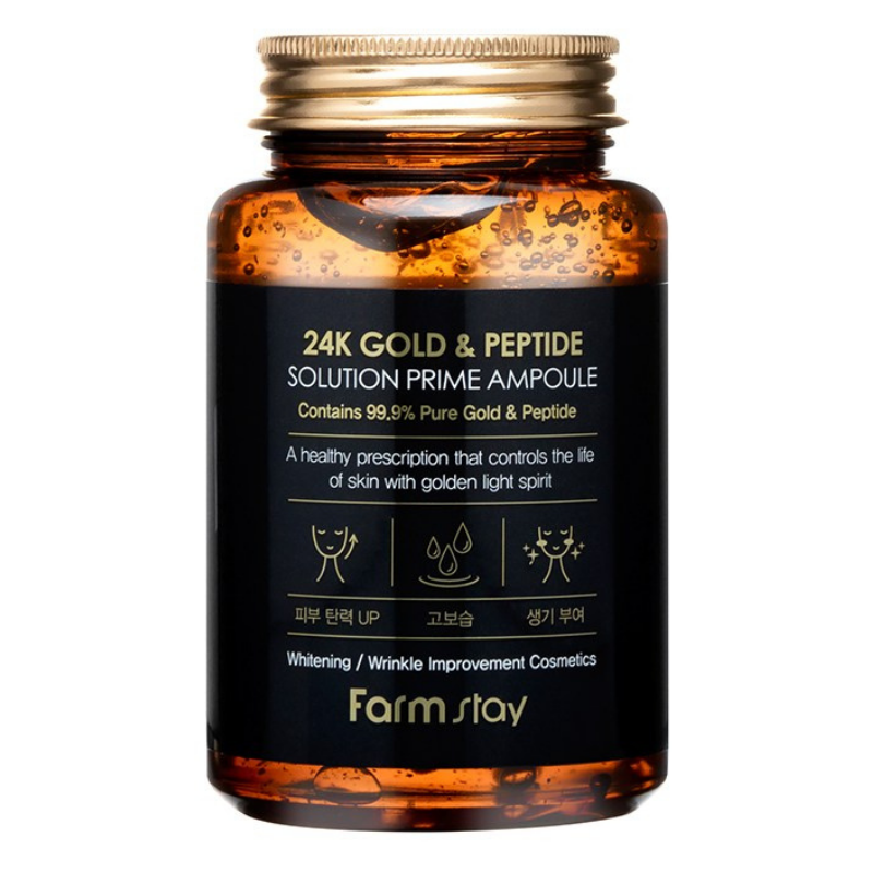 Bestkoreanskincares AMPOULE 24K Gold & Peptide Solution Prime Ampoule Farm Stay