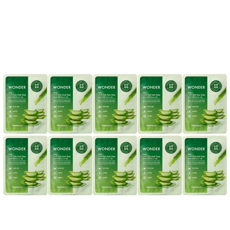 Bestkoreanskincares SHEET MASK Wonder Aloe Chok Chok Mask Sheet (10 masks) TONYMOLY
