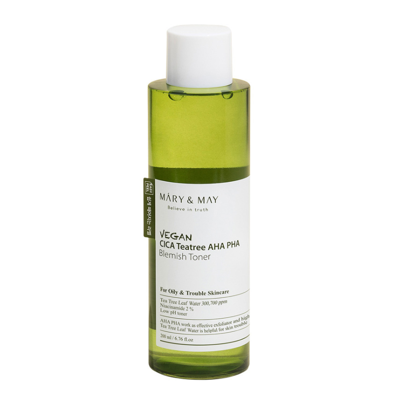 Bestkoreanskincares TONER Vegan Cica Teatree AHA PHA Blemish Toner MARY&MAY