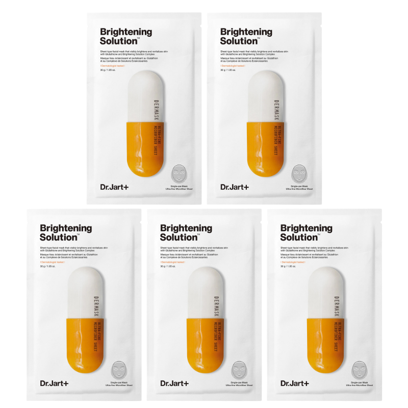 Bestkoreanskincares SHEET MASK Dermask Micro Jet Brightening Solution Set ( 5 masks) Dr.Jart+
