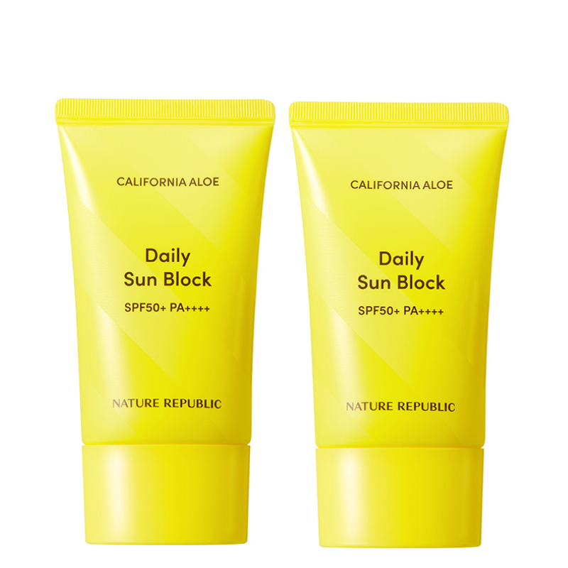 Bestkoreanskincares SUN CREAM California Aloe Daily Sun Block SPF50+ PA++++ Value Set (2 pack) NATURE REPUBLIC