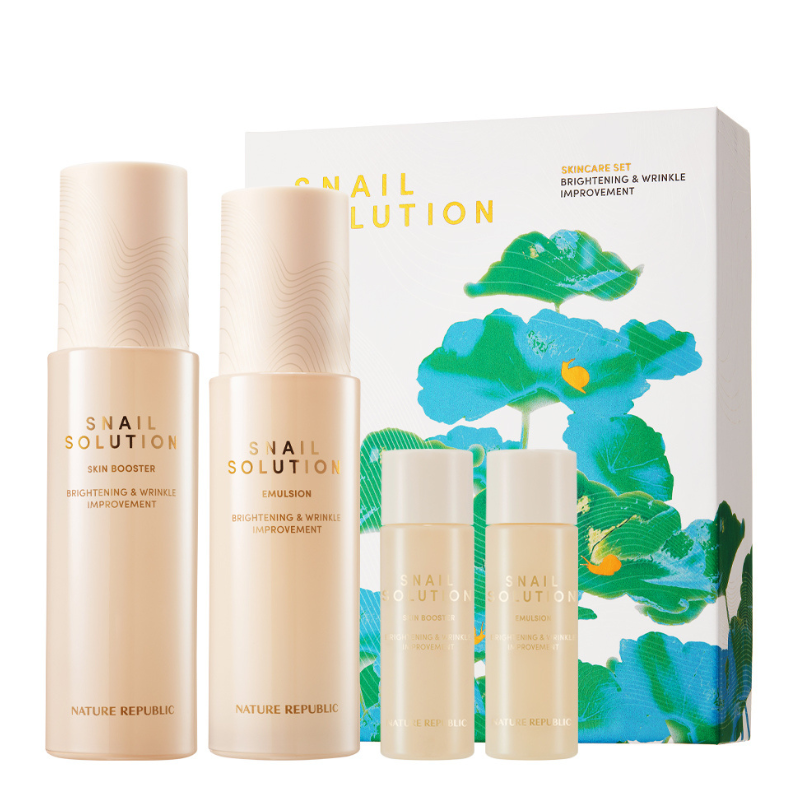 Bestkoreanskincares SET Snail Solution Skincare Duo Set NATURE REPUBLIC
