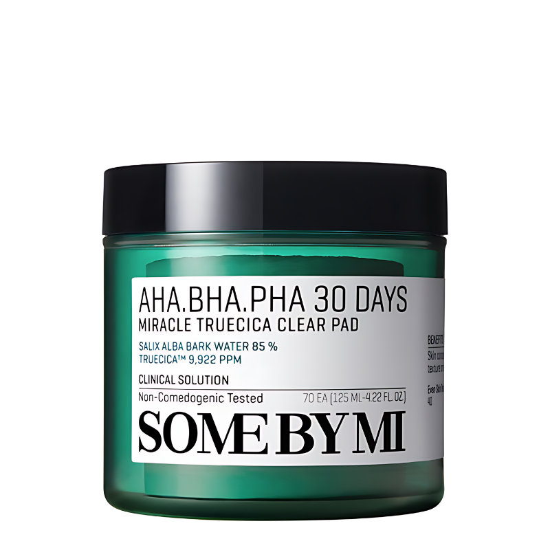 Bestkoreanskincares TONER PAD AHA BHA PHA 30 Days Miracle Truecica Clear Pad SOME BY MI