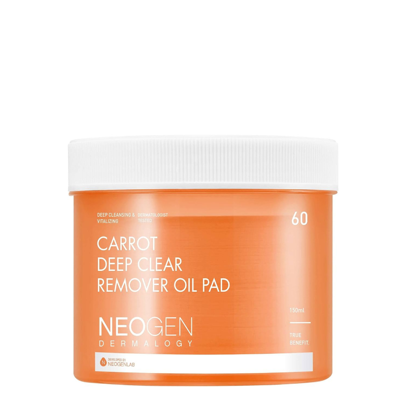 Bestkoreanskincares CLEANSING PAD Dermalogy Carrot Deep Clear Remover Oil Pad (60 pads) NEOGEN