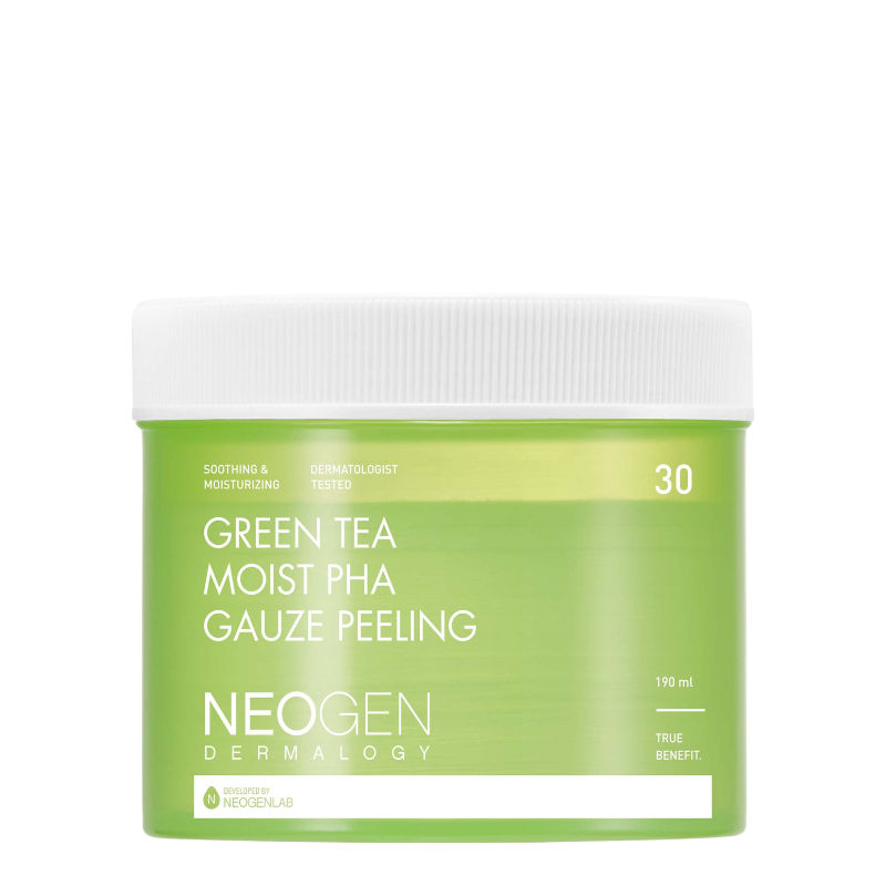 Bestkoreanskincares TONER PAD Dermalogy Green Tea Moist PHA Gauze Peeling NEOGEN