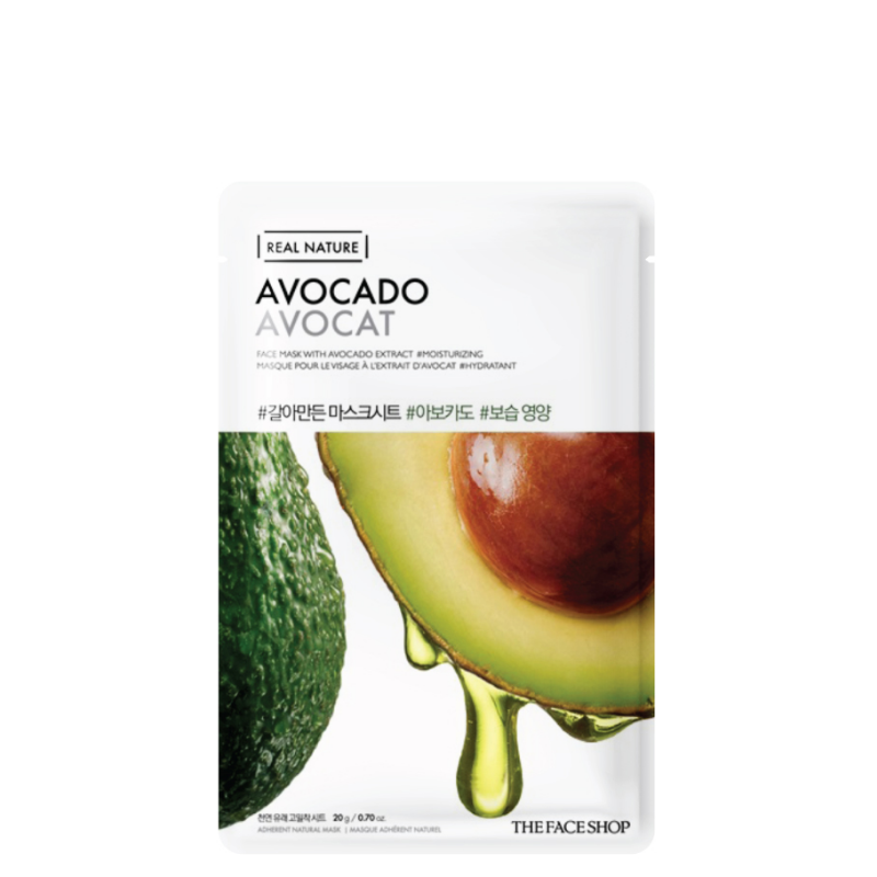Bestkoreanskincares SHEET MASK Real Nature Avocado Face Mask Set (10 masks) THE FACE SHOP