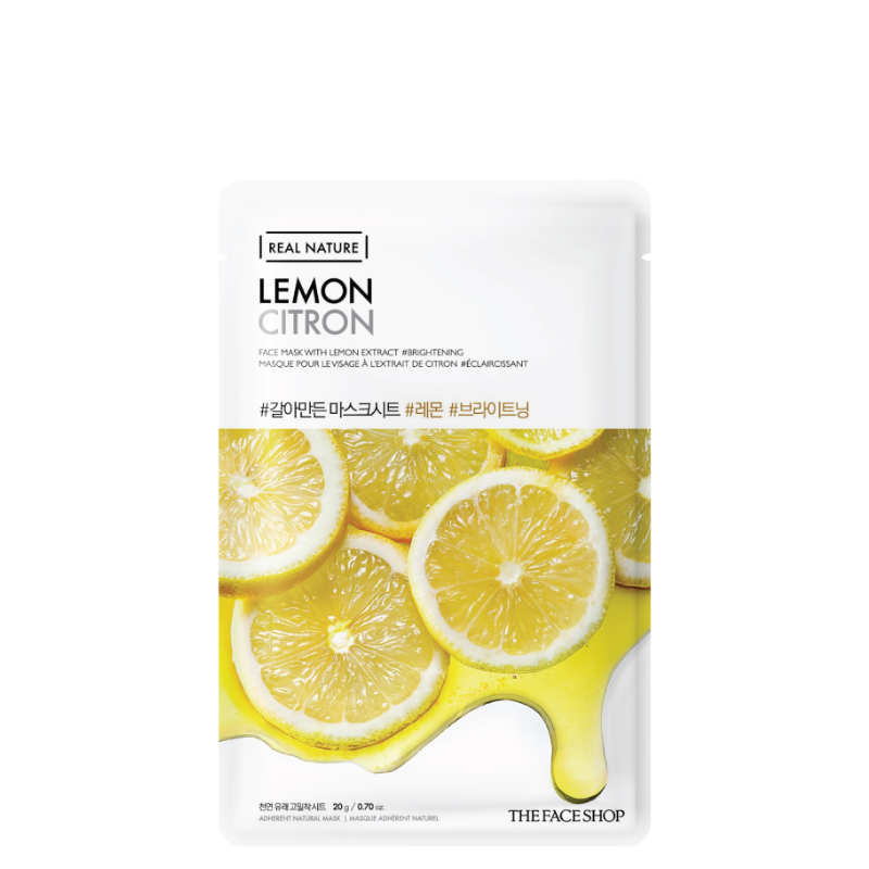 Bestkoreanskincares SHEET MASK Real Nature Lemon Face Mask Set (10masks) THE FACE SHOP