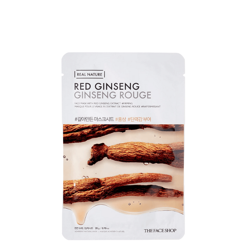 Bestkoreanskincares SHEET MASK Real Nature Red Ginseng Face Mask Set (10 masks) THE FACE SHOP