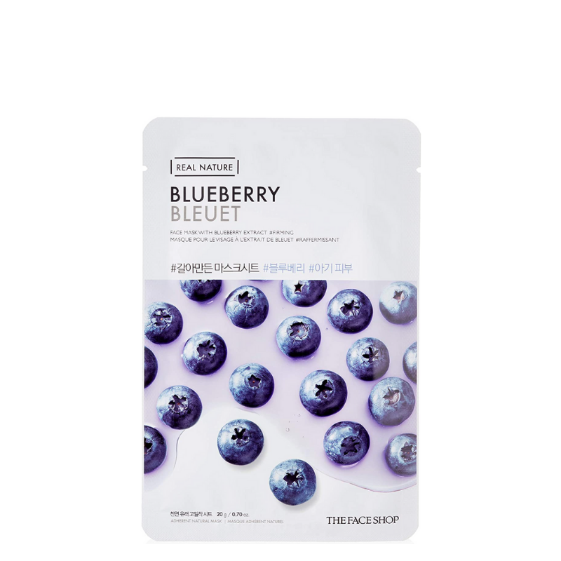 Bestkoreanskincares SHEET MASK Real Nature Blueberry Face Mask Set (10 masks) THE FACE SHOP