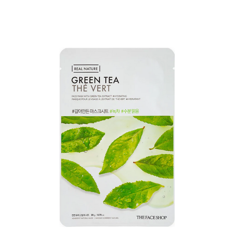 Bestkoreanskincares SHEET MASK Real Nature Green Tea Face Mask Set (10 masks) THE FACE SHOP