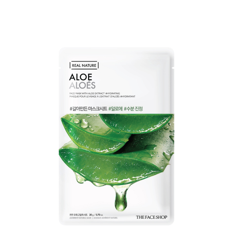 Bestkoreanskincares SHEET MASK Real Nature Aloe Face Mask Set (10 masks) THE FACE SHOP